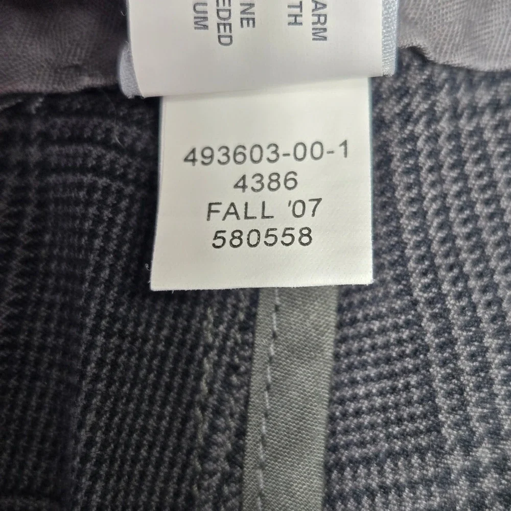 Gap Straight Fit Pants Black Grey Plaid Cotton Glen Check Trousers Mens 33x30